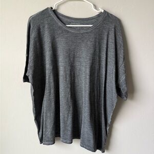 Eileen Fisher 100% Organic Cotton Charcoal Oversized Tee